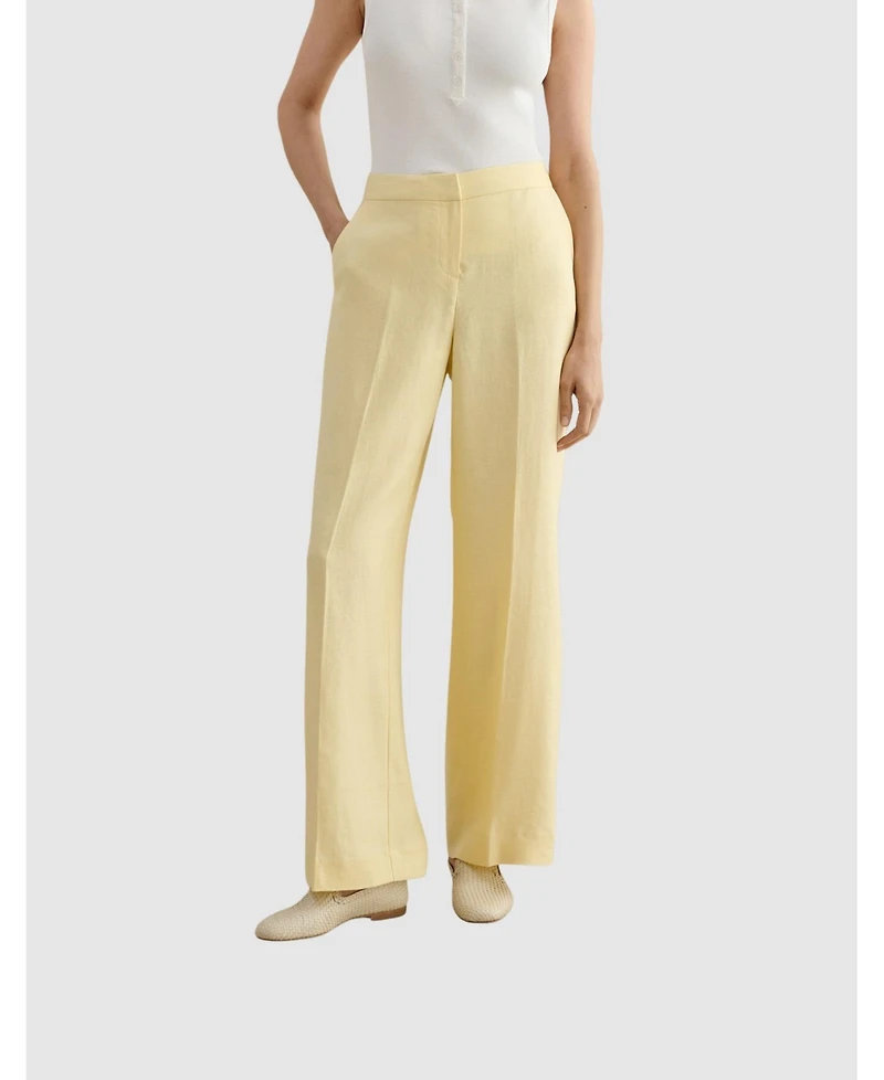 Hobbs London Women's Adalee High-Waist Linen Trousers