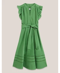 Hobbs London Women's Vanessa Ruffle Sleeve Midi Dress