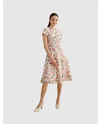 Hobbs London Women's Tia Embroidered Floral Midi Dress