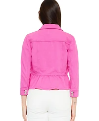 KanCan Women's Marilou Peplum Denim Jacket