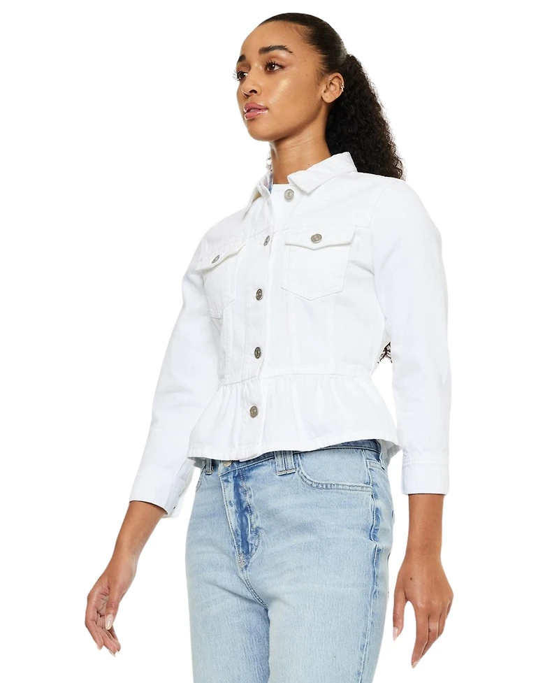 KanCan Women's Marilou Peplum Denim Jacket