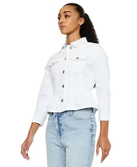 KanCan Women's Marilou Peplum Denim Jacket