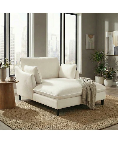 Streamdale Furniture Modern Chaise Lounge Sofa Bed with Pillows