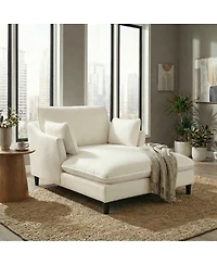Streamdale Furniture Modern Chaise Lounge Sofa Bed with Pillows