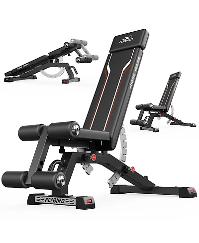 Fed Fitness Adjustable Weight Bench 1200LBS, Incline Flat Decline Bench for Home Gym, Full Body Strength Training