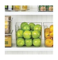 iDesign Open-Front Storage Bin, Set of 4, Clear, Made in Usa