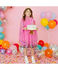 Sweet Wink Little Girls Raspberry Confetti Short Sleeve Tutu Dress