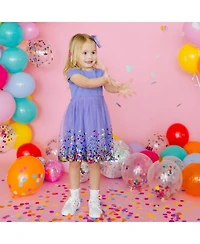 Sweet Wink Toddler Girls Lavender Confetti Short Sleeve Tutu Dress