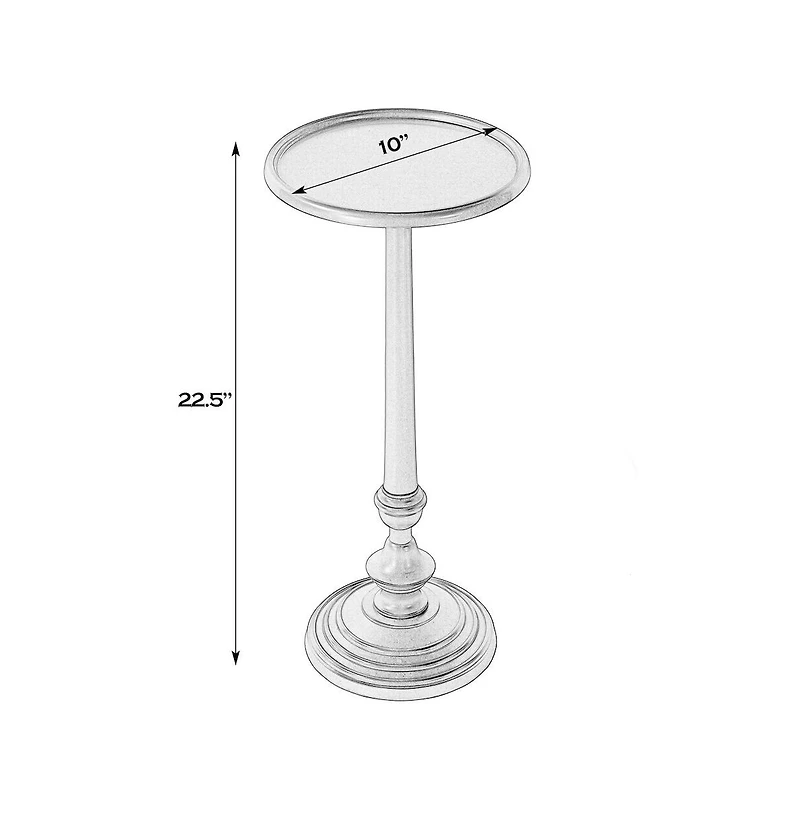 Butler Specialty Astoria 10 in. W Round Metal Pedestal Base End Table