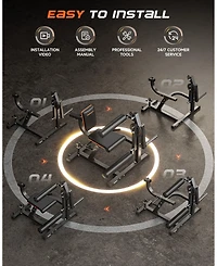 Fed Fitness 700LBS Integrated 4-in-1 Leg Curl and Extension Machine, Adjustable Lower Body Strength Workout Equipment for Home Gym