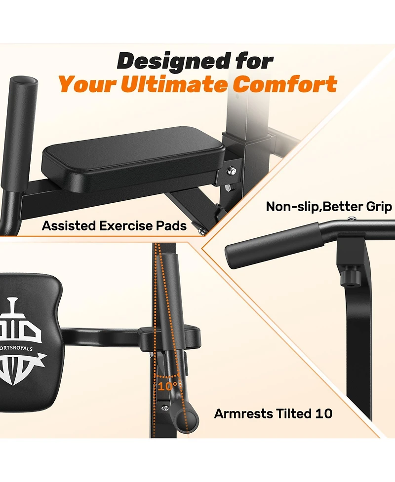 Fed Fitness 400LBS Power Tower, 10-in-1 Adjustable Pull Up Dip Station, Multi-Function Home Gym Strength Training Equipment