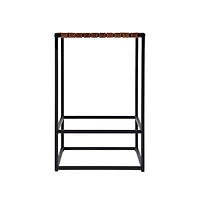 Butler Specialty 24 in. Seat Height Leather and Iron Backless Counter Stool with Footrest