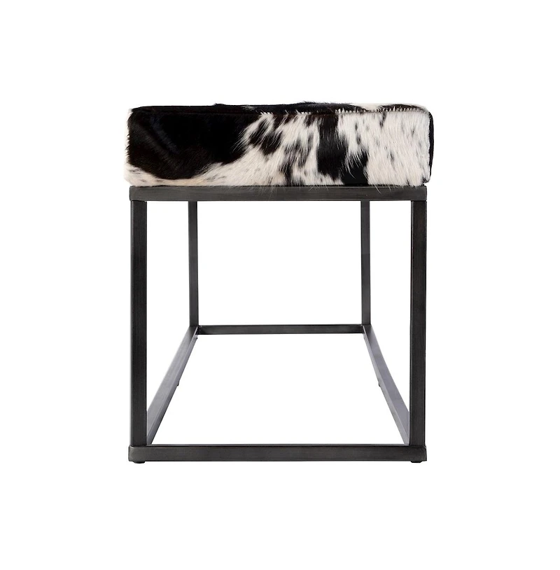 Butler Specialty Stinson 54 in. W Hair on Hide and Iron Accent Bench