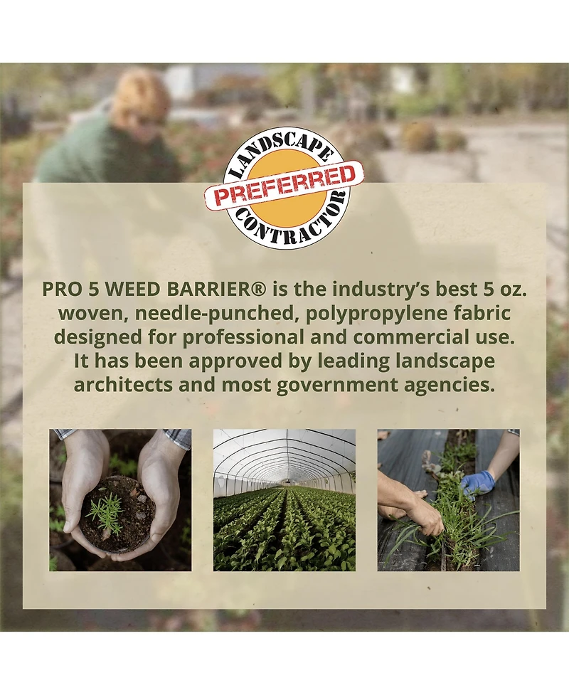 DeWitt Company Pro 5 5' x 250' Commercial Landscape Weed Barrier Ground Fabric