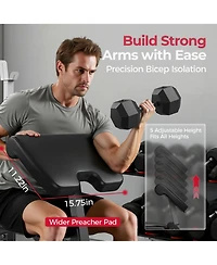 Fed Fitness Olympic Adjustable Weight Bench, 39IN Rack Width with Bench Press Rack, Leg Extension and Leg Curl, Multi-Functional Workout Equipment