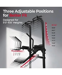 Fed Fitness 800LBS Heavy-Duty Power Tower, Multi-Grip Pull Up Dip Station with Adjustable Core Trainer, Full-Body Home Gym Strength Training Equipment