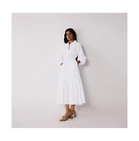 Reistor Women's Embroidered Flowy Tiered Maxi Dress