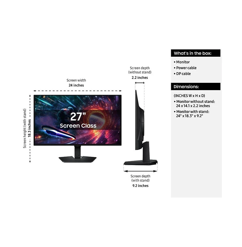 Samsung 27" Odyssey G50SF Oled Qhd Gaming Monitor 180Hz HDR10 G-Sync