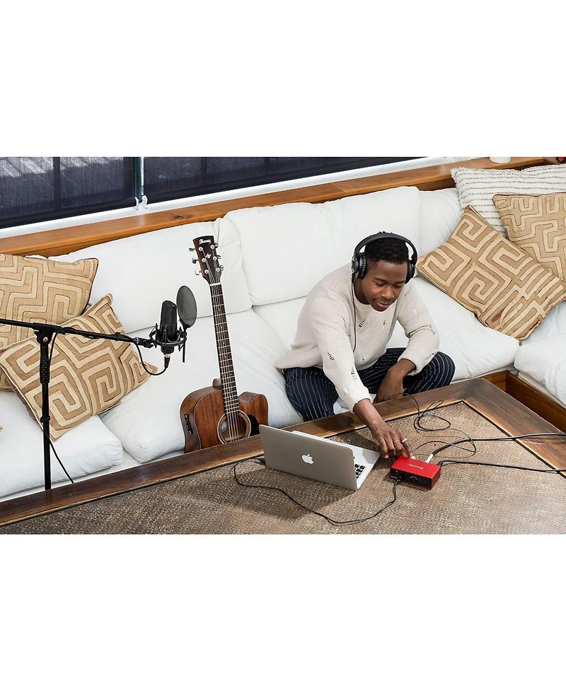 Focusrite Scarlett Solo 3rd Gen Audio Interface Bundle with Condenser Mic, Headphones and Stand