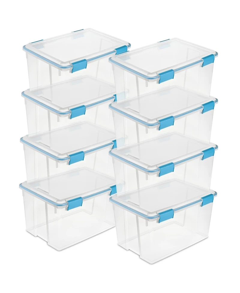 Sterilite -Qt Clear Plastic Stackable Storage Bin w/ Gasket Latch Lid