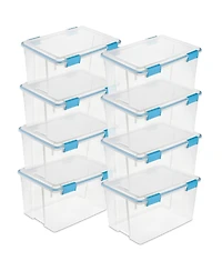 Sterilite -Qt Clear Plastic Stackable Storage Bin w/ Gasket Latch Lid