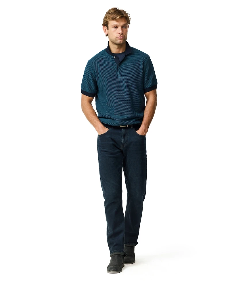 Rodd Gunn Men's Benford Bay Cotton Textured Knit Polo Shirt