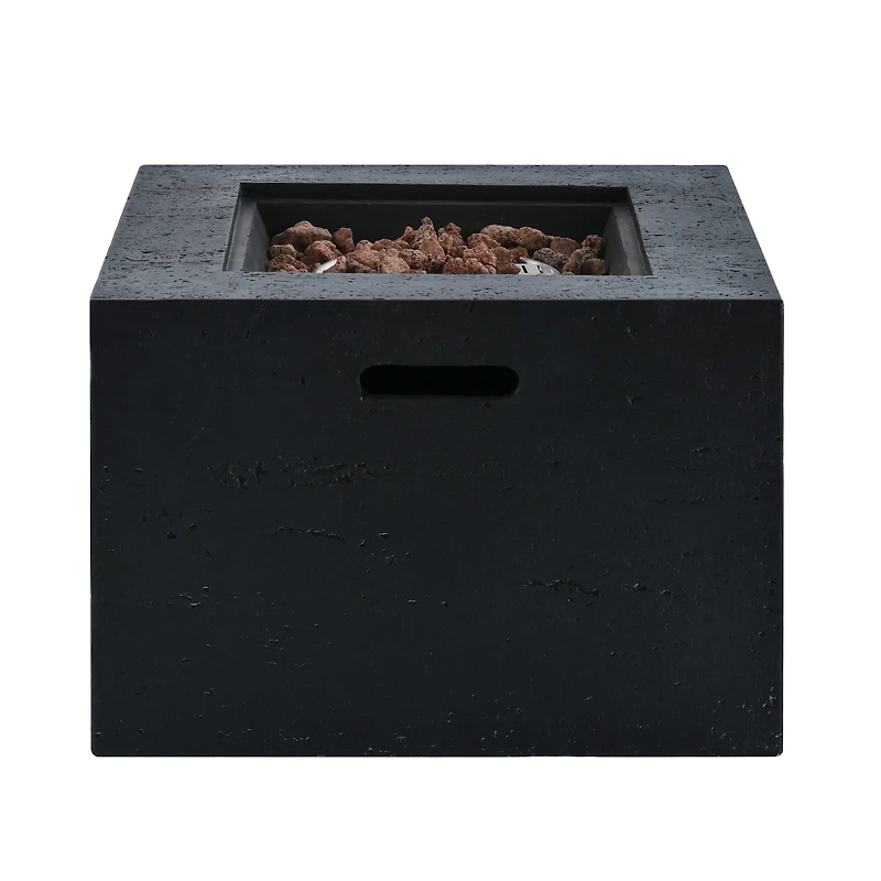 Streamdale Furniture 24 inch Square Propane Fire Pit Table Set with Tank Cover and Accessories