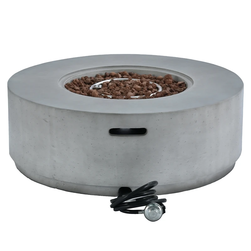 Streamdale Furniture 38.2" Round Propane Fire Pit Table with Faux Stone Finish, 50,000 Btu