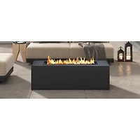 Streamdale Furniture 41.9" Rectangular 40,000 Btu Propane Fire Pit with Cover and Lava Rocks
