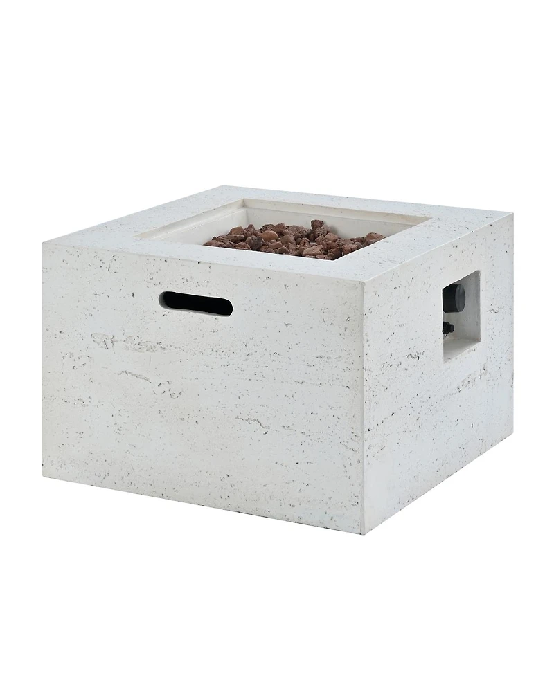 Streamdale Furniture 24-Inch Square Propane Fire Pit Table with 40,000 Btu and Accessories