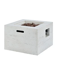 Streamdale Furniture 24-Inch Square Propane Fire Pit Table with 40,000 Btu and Accessories