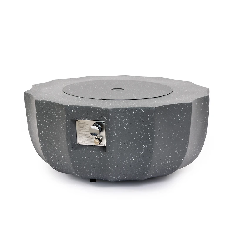 Streamdale Furniture 36" Round Concrete Propane Fire Pit Table, 50,000 Btu