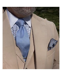 Trafalgar Men's Churchill Chambray Polka Dot Linen Blend Necktie