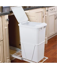 Rev-a-Shelf Pullout 50 qt. Sliding Trash Can for Kitchen, White, Rv-12PB-50 S