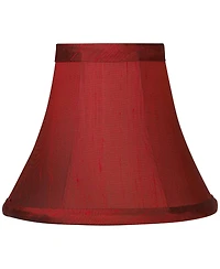 Springcrest Set of 4 Bell Lamp Shades Faux Silk Small 3" Top x 6" Bottom x 5" High Candelabra Clip-On Fitting