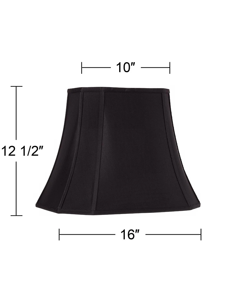 Springcrest Set of 2 Oblong Lamp Shades Medium 10" Wide x 7" Deep at Top 16" Wide x 12" Deep at Bottom 12.5" High Spider Harp Finial