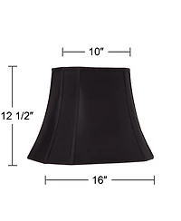 Springcrest Set of 2 Oblong Lamp Shades Medium 10" Wide x 7" Deep at Top 16" Wide x 12" Deep at Bottom 12.5" High Spider Harp Finial