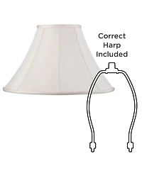 Springcrest Set of 2 Bell Lamp Shades Large 7" Top x 18" Bottom x 10.5" High Spider Replacement Harp and Finial Fitting