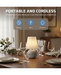 Bell + Howell BetterBeam Collection Cordless Rechargeable Touch 3 Mode Dimmable Led Usb-c Bedside Table Lamp