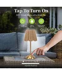 Bell + Howell Rechargeable Solar String Design Portable Indoor Outdoor Led Dimmable Modes Table Lamp
