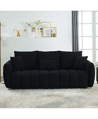 Streamdale Furniture 79.5" Premium Teddy Fabric 3-Seater Sofa with Solid Wood Frame