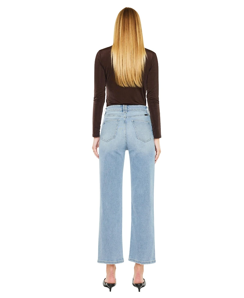 KanCan Women's Bethany High Rise 90's Straight Jeans