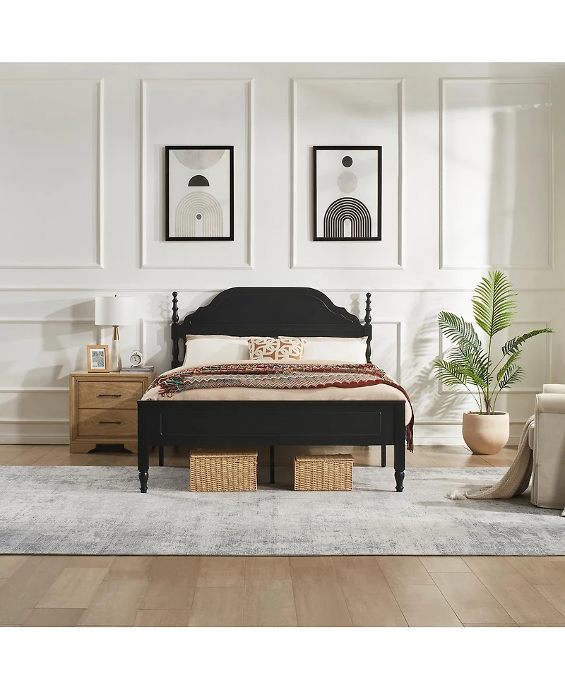 Streamdale Furniture Elegant Bedroom Centerpiece Bed with Padded Headboard Insert (No Mattress)