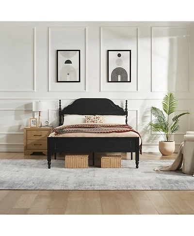 Streamdale Furniture Elegant Bedroom Centerpiece Bed with Padded Headboard Insert (No Mattress)