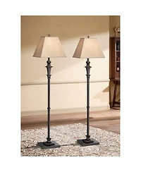 Regency Hill Madison Italian Traditional 59" Tall Standing Floor Lamps Set of 2 Metal Living Room Bedroom