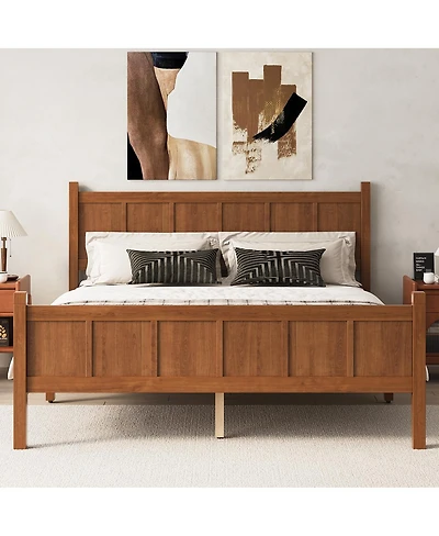 Streamdale Furniture Minimalist Flat Panel Bed with Headboard and Footboard