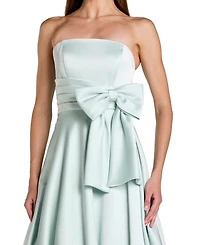 Mac Duggal Women's Strapless Satin Ballgown with Statement Bow Detail