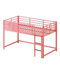 Streamdale Furniture Metal House Bed with Guardrail and Caddy