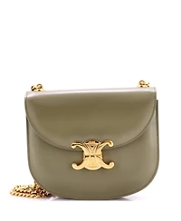 Pre-Owned Celine Triomphe Besace Clea Chain Flap Bag Leather