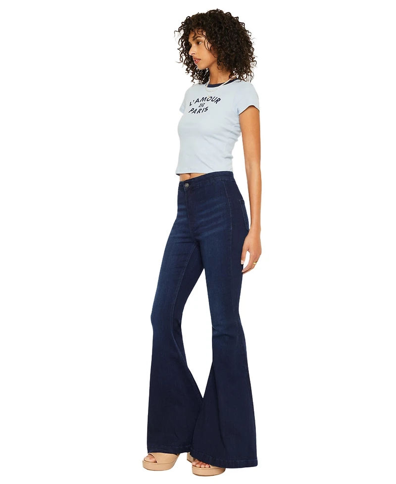 KanCan Women's Jainey High Rise Flare Jeans